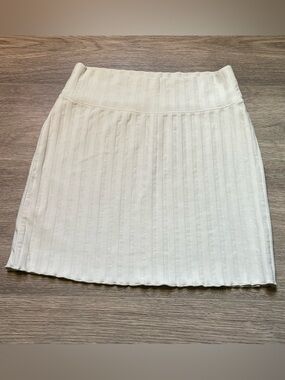 Aerie Offline Classic White Ribbed Knit Mini Skirt Women’s Small Athleisure